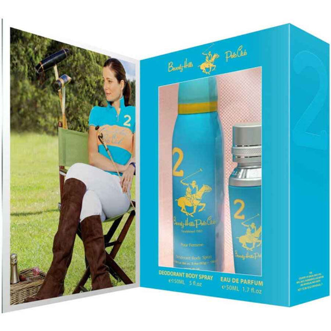 Beverly Hills Polo Club Gift Set Beverly Hills Polo Club: 1982 - Sport 2 – Eau de Parfum for Women, 50 ml + 1982 - Sport 2, Anti-Perspirant, Deodorant Spray, 150 ml