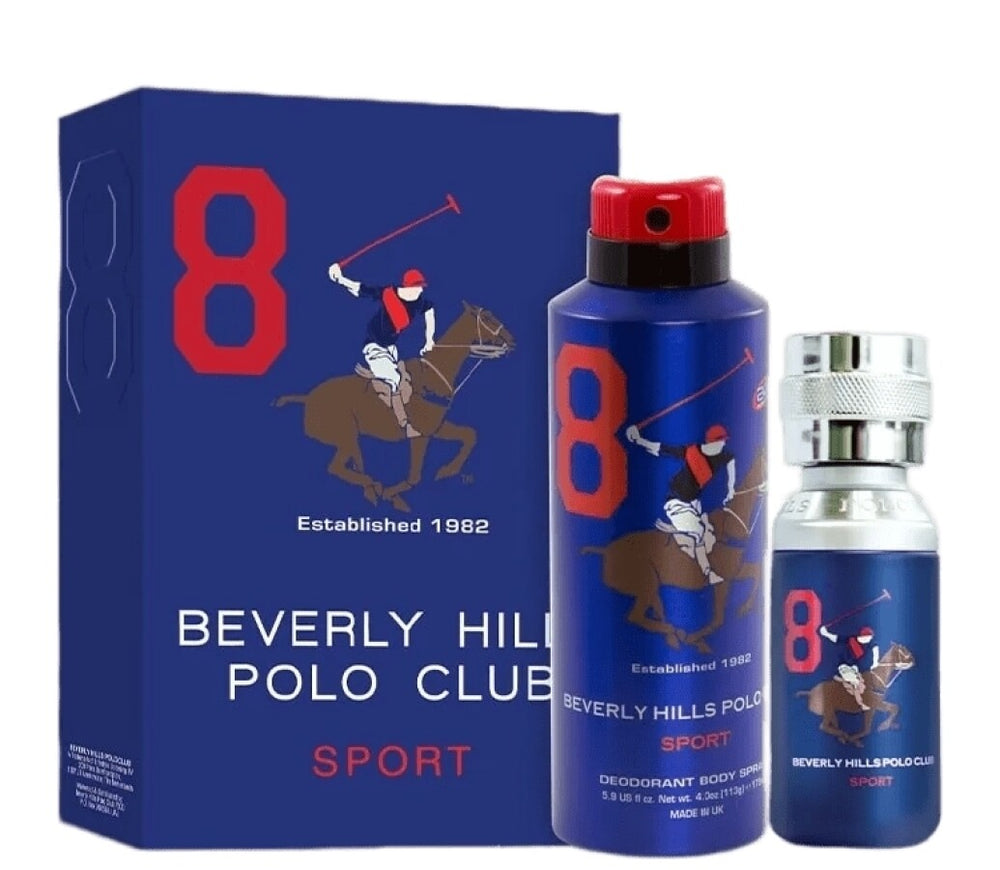 Beverly Hills Polo Club Gift Set Beverly Hills Polo Club: 1982 - Sport 8 – Eau de Toilette for Men, 100 ml + 1982 - Sport…