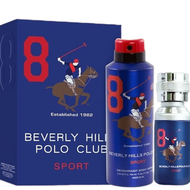 Beverly Hills Polo Club Gift Set Beverly Hills Polo Club: 1982 - Sport 8 – Eau de Toilette for Men, 100 ml + 1982 - Sport…