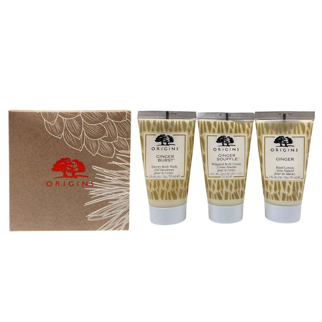Origins Gift Set Origins: Origins Body Wash 30 ml + Ginger Nourishing – Hand Lotion for Women, 30 ml + Ginger Souffle, Nourishing, Body Cream, 30 ml