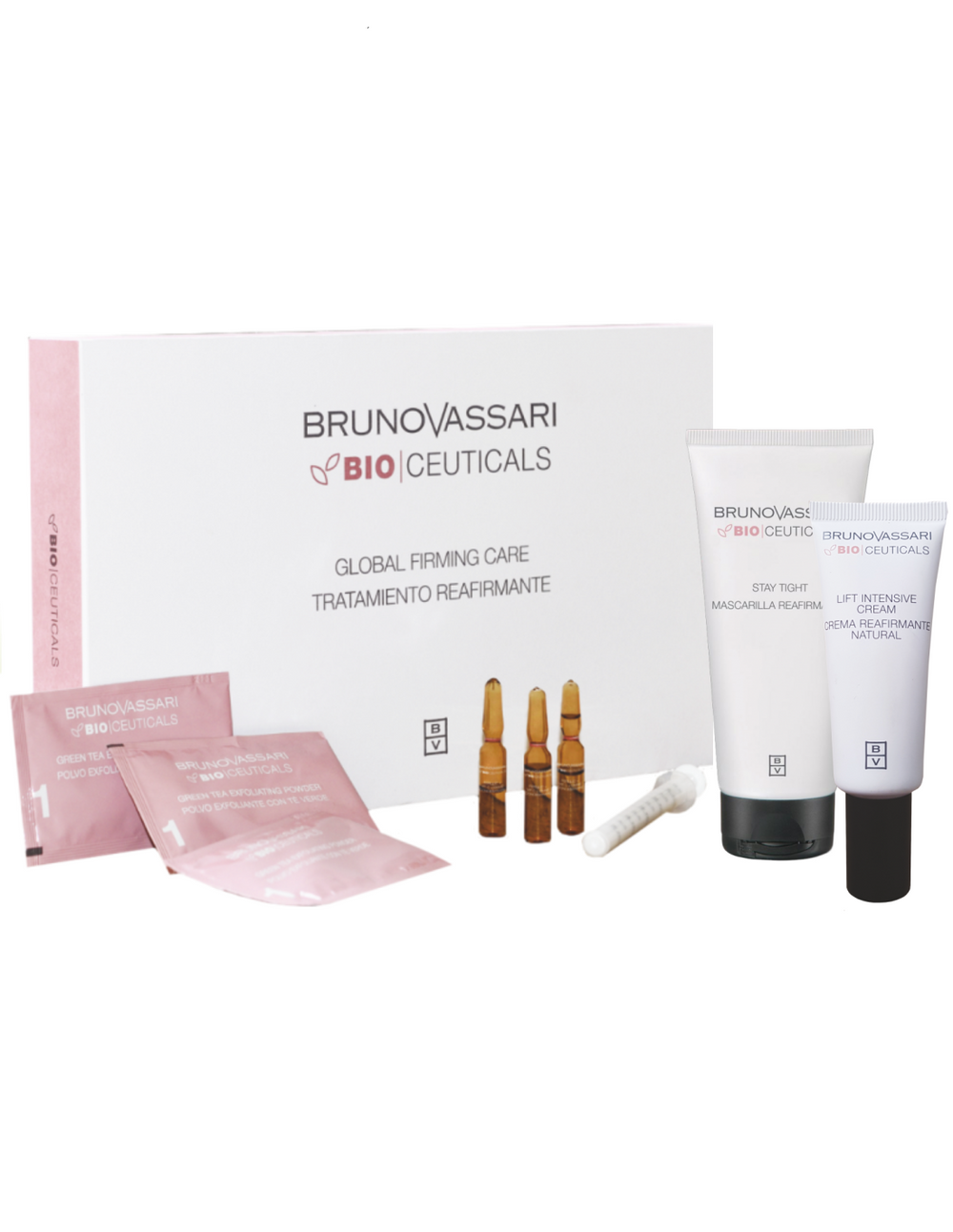 Bruno Vassari Global Firming Care Treatment Set Bruno Vassari: Bio Ceuticals Green Tea Exfoliating Powder x3 pcs + Bio Ceuticals Vitamin C – Ampoules Treatment Serum for Women, x3 pcs + Bio Ceuticals Stay Tight,…