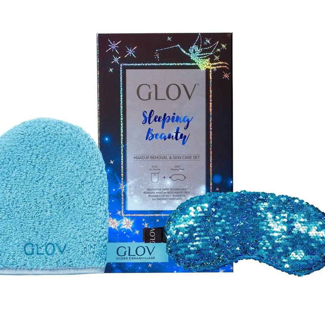 Glov Glov Sleeping Beauty Set Glov: Sleeping Beauty – Sleep Mask for Women, Blue + Sleeping Beauty, Textile Makeup Remover Glove, Bouncy Blue
