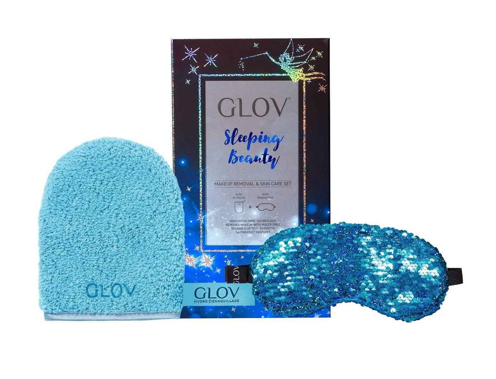 Glov Glov Sleeping Beauty Set Glov: Sleeping Beauty – Sleep Mask for Women, Blue + Sleeping Beauty, Textile Makeup Remover Glove, Bouncy Blue
