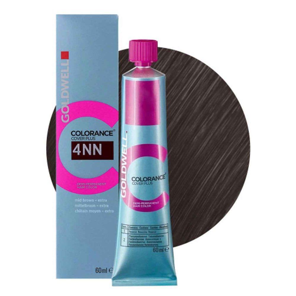 Goldwell Colorance – Demi-Permanent Hair Dye for Women, 4NN Intense Medium Brown, 60 ml