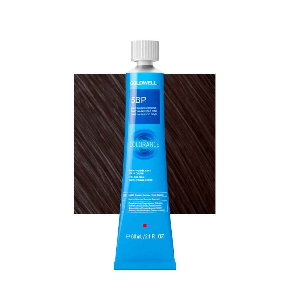 Goldwell Colorance – Demi-Permanent Hair Dye for Women, 5BP Medium Pearly Couture Brown, 60 ml