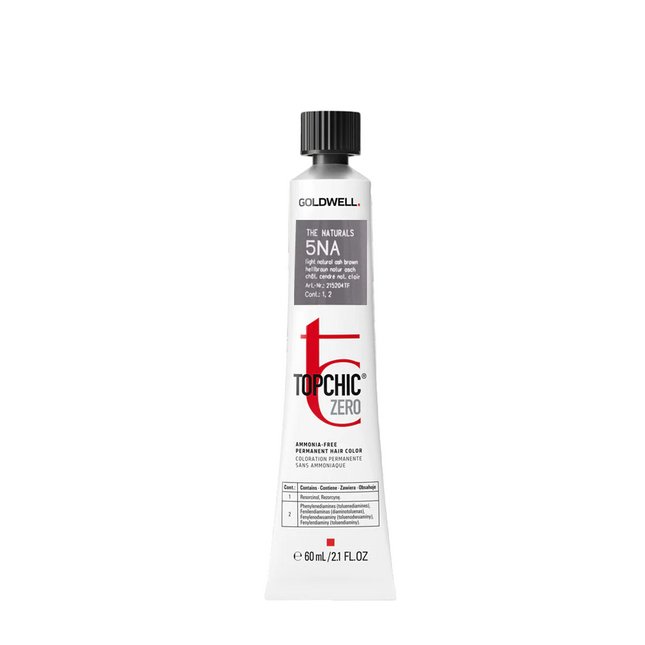 Goldwell TopChic Zero – Permanent Hair Dye for Women, 5NA Light Natural Ash Brown, 60 ml