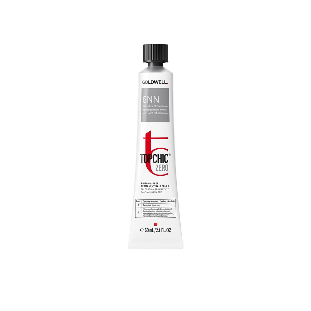Goldwell TopChic Zero – Permanent Hair Dye for Women, 6NN Dark Natural Blonde, 60 ml