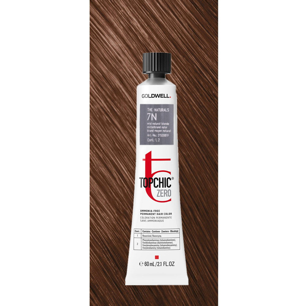 Goldwell TopChic Zero – Permanent Hair Dye for Women, 7N Natural Blonde, 60 ml