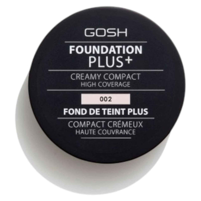 Gosh Foundation Plus+ Full Coverage – Cream Foundation for Women, 002, Ivory, 9 g Tester