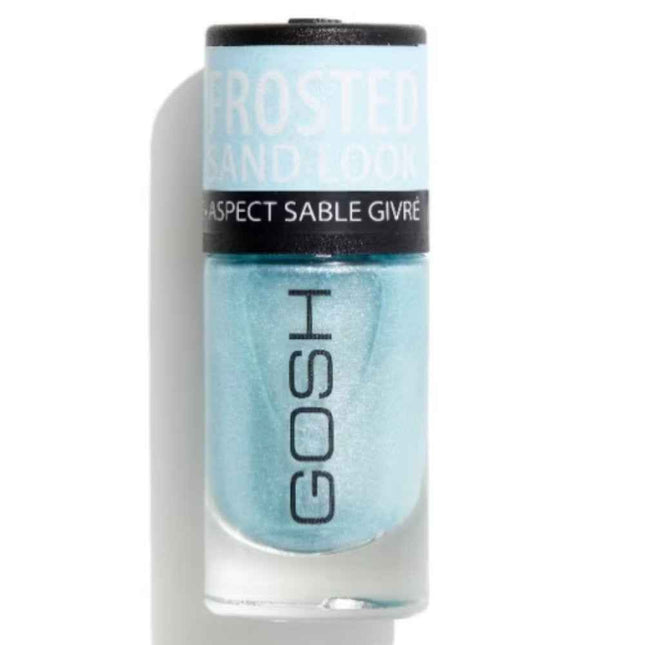 Gosh Glittery Matt Finish – Nail Polish for Women, 06, Frosted Soft Blue, 8 ml