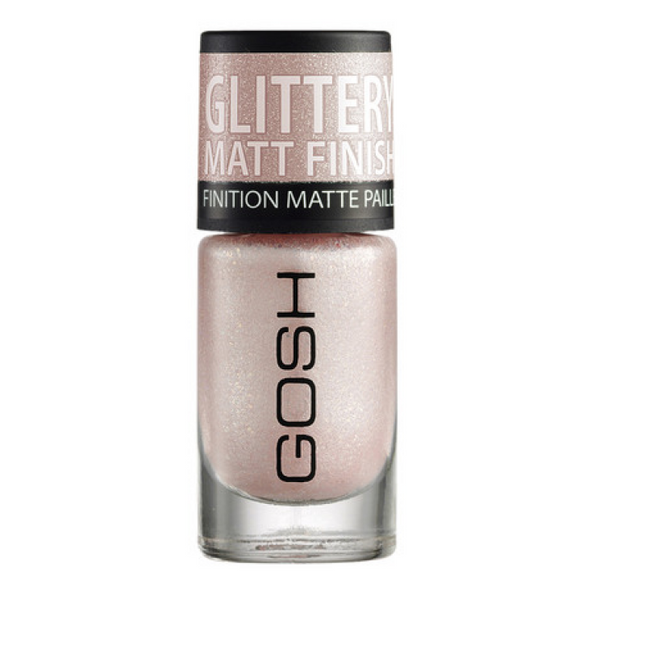 Gosh Glittery Matt Finish – Nail Polish for Women, 06, Soft Pink, 8 ml