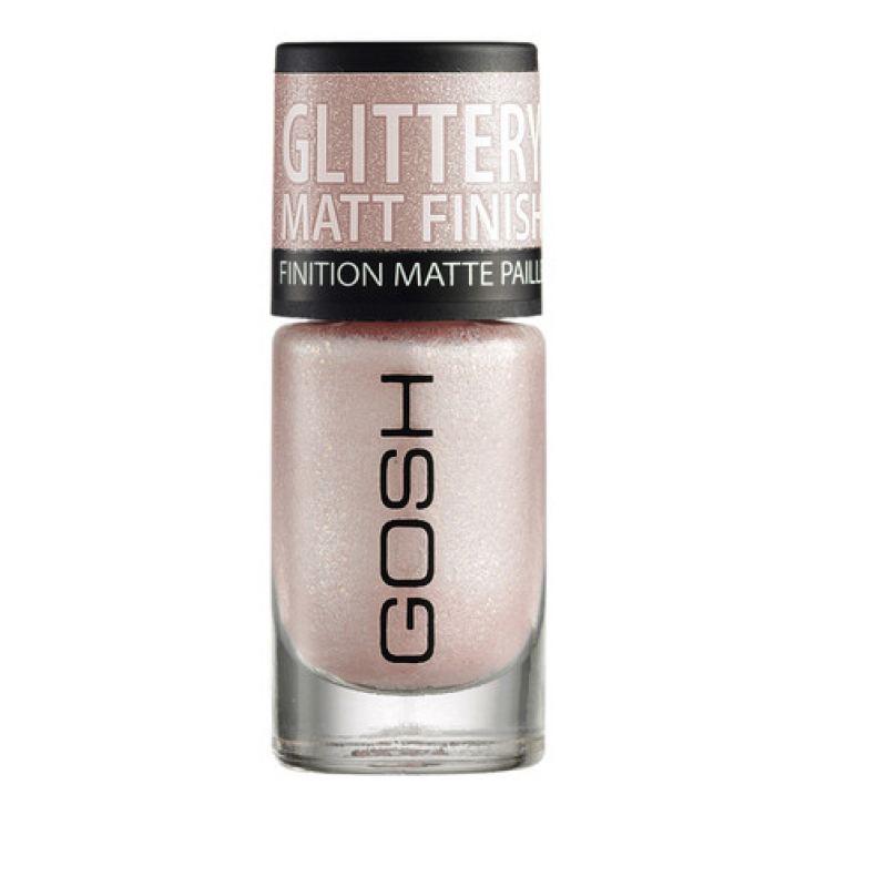 Gosh Glittery Matt Finish – Nail Polish for Women, 06, Soft Pink, 8 ml
