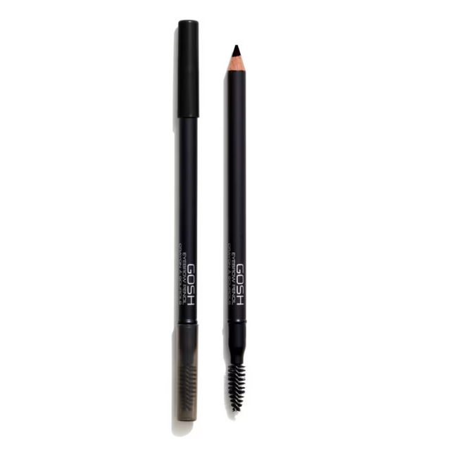 Gosh Eyebrow Cream Pencil & Brush 2-in-1 for Women, 02, Black, 1.2 g