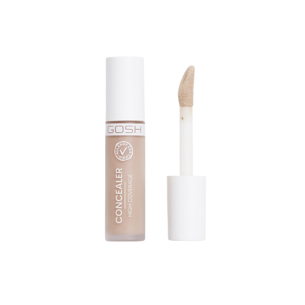 Gosh High Coverage – Liquid Concealer for Women, 001, Porcelain, 6 ml