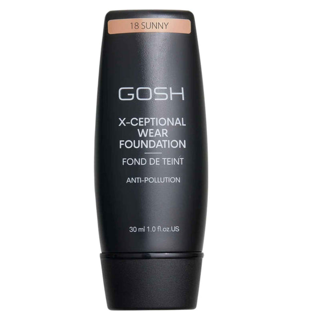 Gosh X-Ceptional Wear Vitamin E Long Lasting – Cream Foundation for Women, 18, Sunny, 30 ml