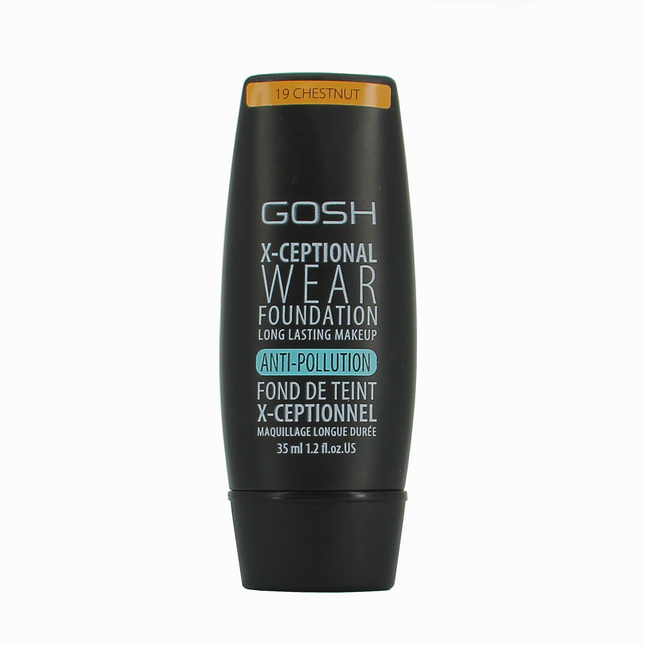 Gosh X-Ceptional Wear Vitamin E Long Lasting – Cream Foundation for Women, 19, Chestnut, 30 ml