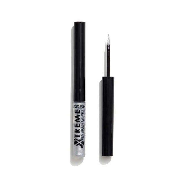 Gosh Xtreme Waterproof – Liquid Eyeliner for Women, 004, Silver, 1.7 ml Tester