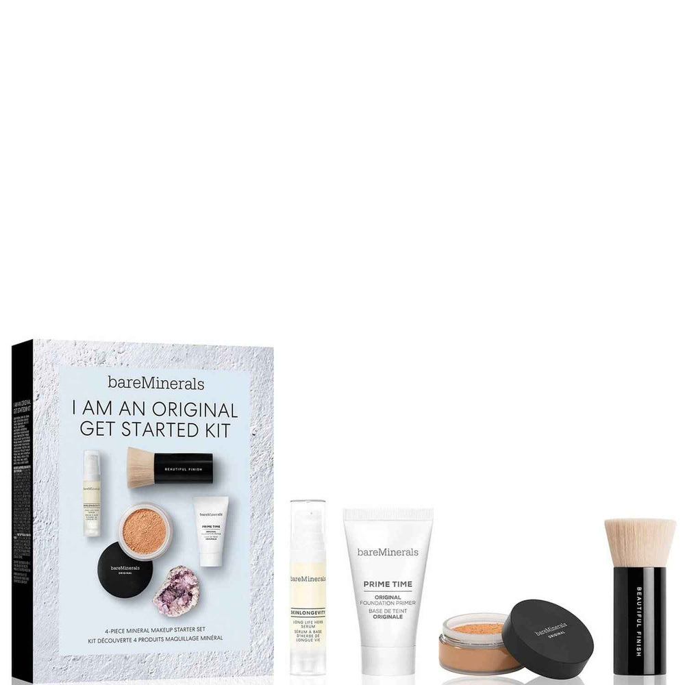 BareMinerals I Am An Original Set BareMinerals: Prime Time Vitamin E Smooth Wear – Foundation Primer for Women, Golden Tan, 15 ml + + Mineral Veil, Matte Finish, Loose Setting Powder, Golden Tan, 2 g + BareMinerals,…