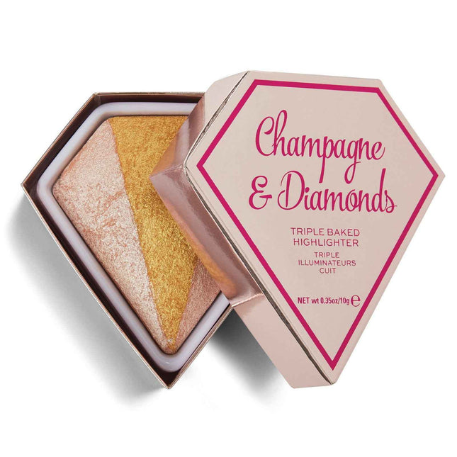 I Heart Revolution Champagne & Diamonds – Highlighter Powder for Women, Triple Baked, 10 g