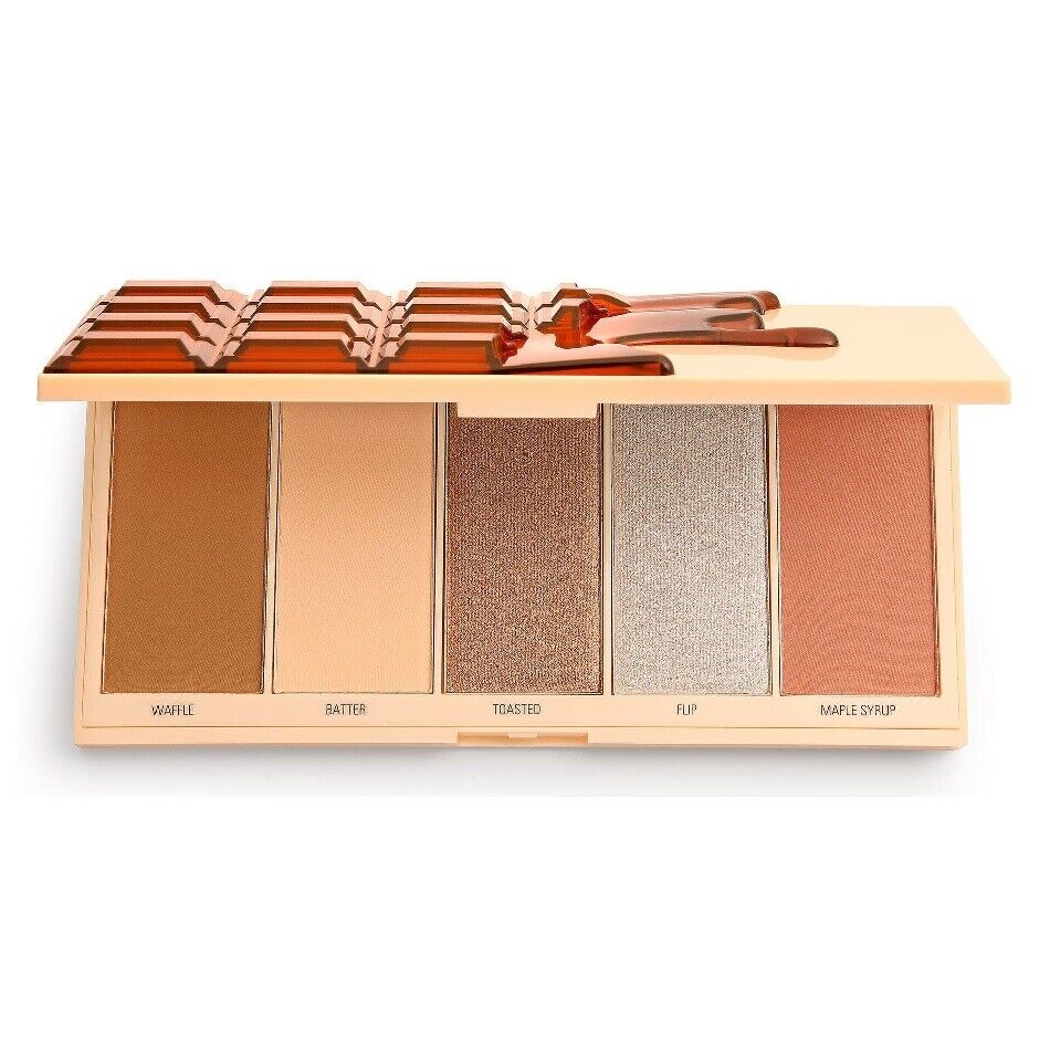 I Heart Revolution Chocolate Highlighting – Face Palette for Women, Waffle, 5 Shades, 18 g