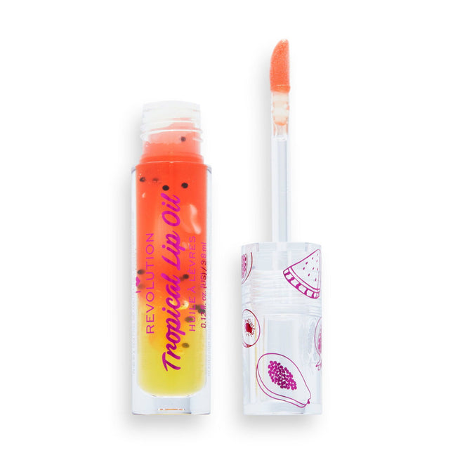I Heart Revolution Tropical Plumping – Lip Oil for Women, Papaya, 3.8 ml