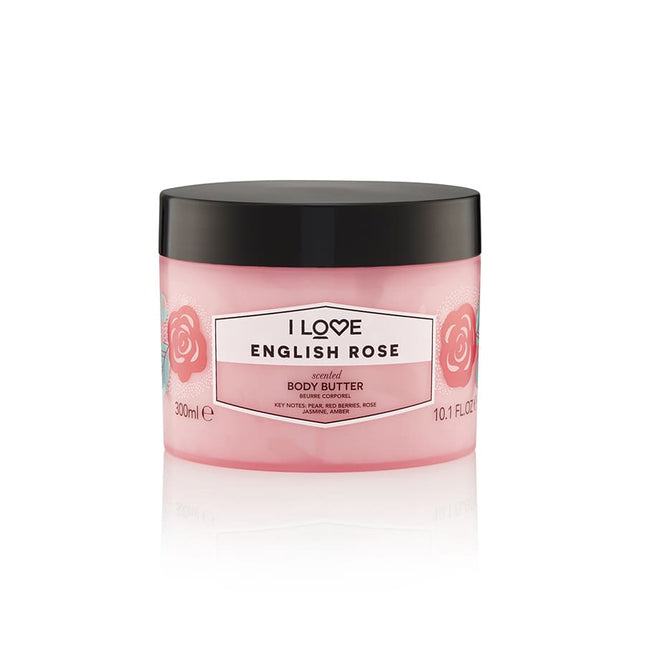 I Love Signature Collection Vegan Hydrating English Rose – Body Butter for Women, 330 ml