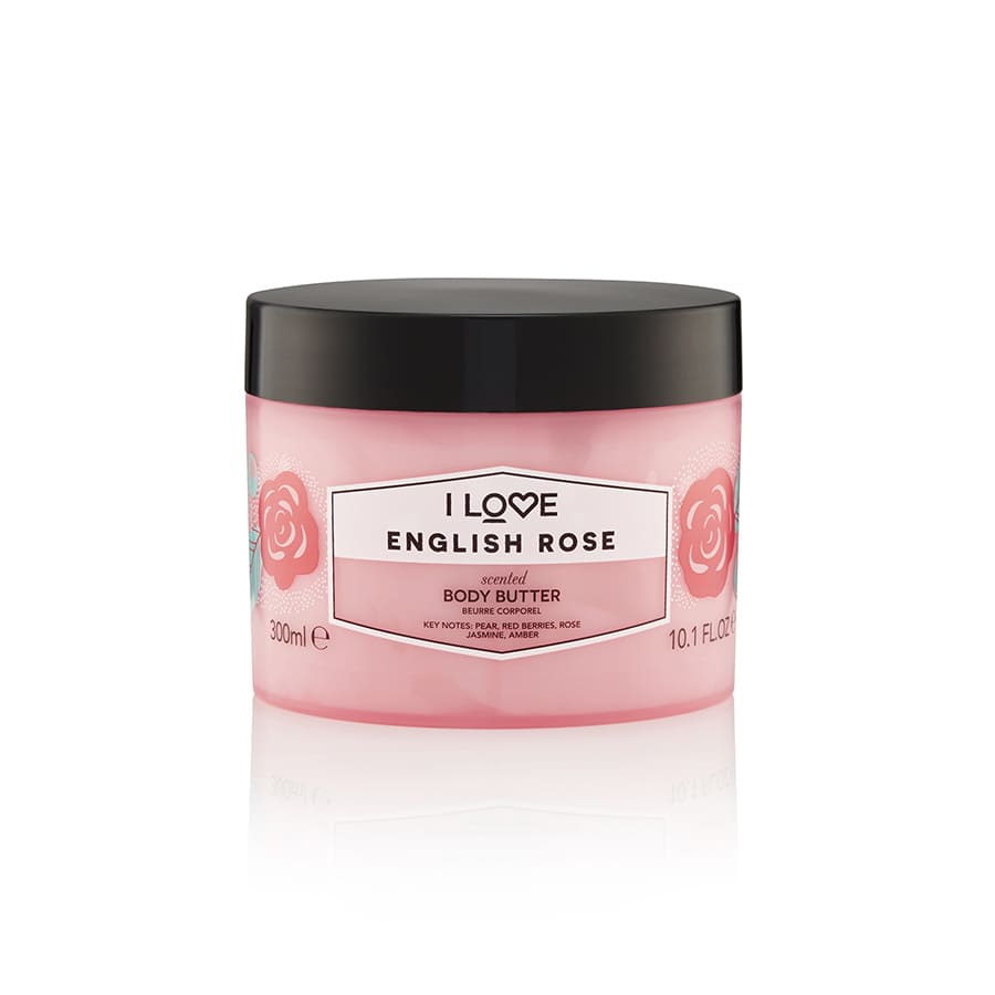 I Love Signature Collection Vegan Hydrating English Rose – Body Butter for Women, 330 ml
