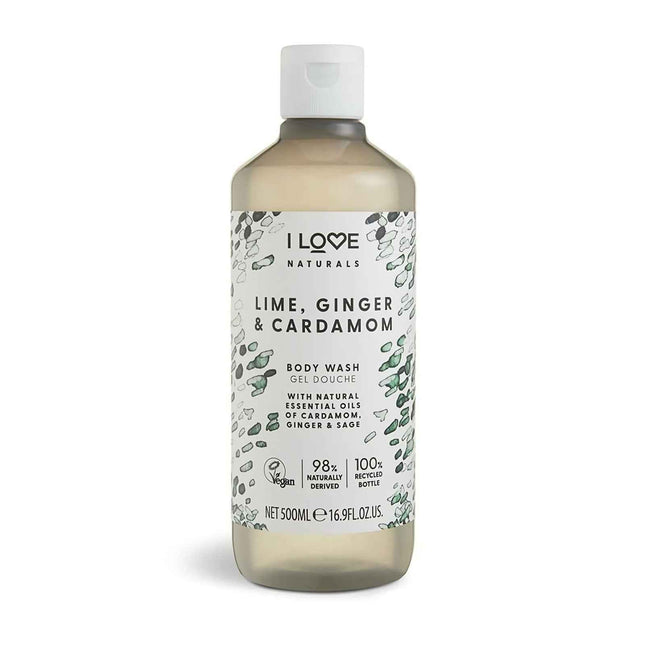 I Love Naturals Collection Vegan Lime Ginger & Cardamom Hydrating – Shower Gel Unisex, For All Skin Types, 500 ml