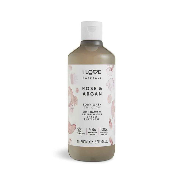 I Love Naturals Collection Vegan Hydrating Rose & Argan – Body Wash Unisex, 500 ml
