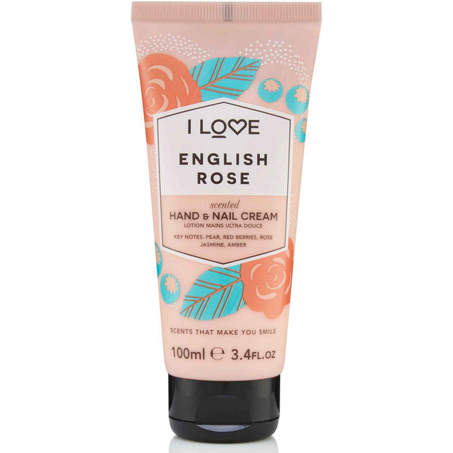 I Love Signature Collection English Rose Moisturizing – Hand & Nail Cream Unisex, English Rose, 100 ml