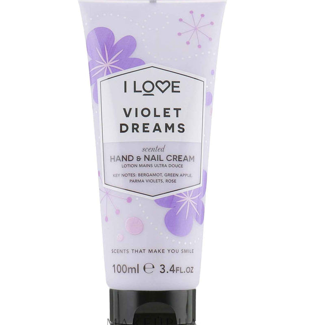 I Love Signature Collection Moisturizing – Hand & Nail Cream Unisex, Violet Dreams, 100 ml