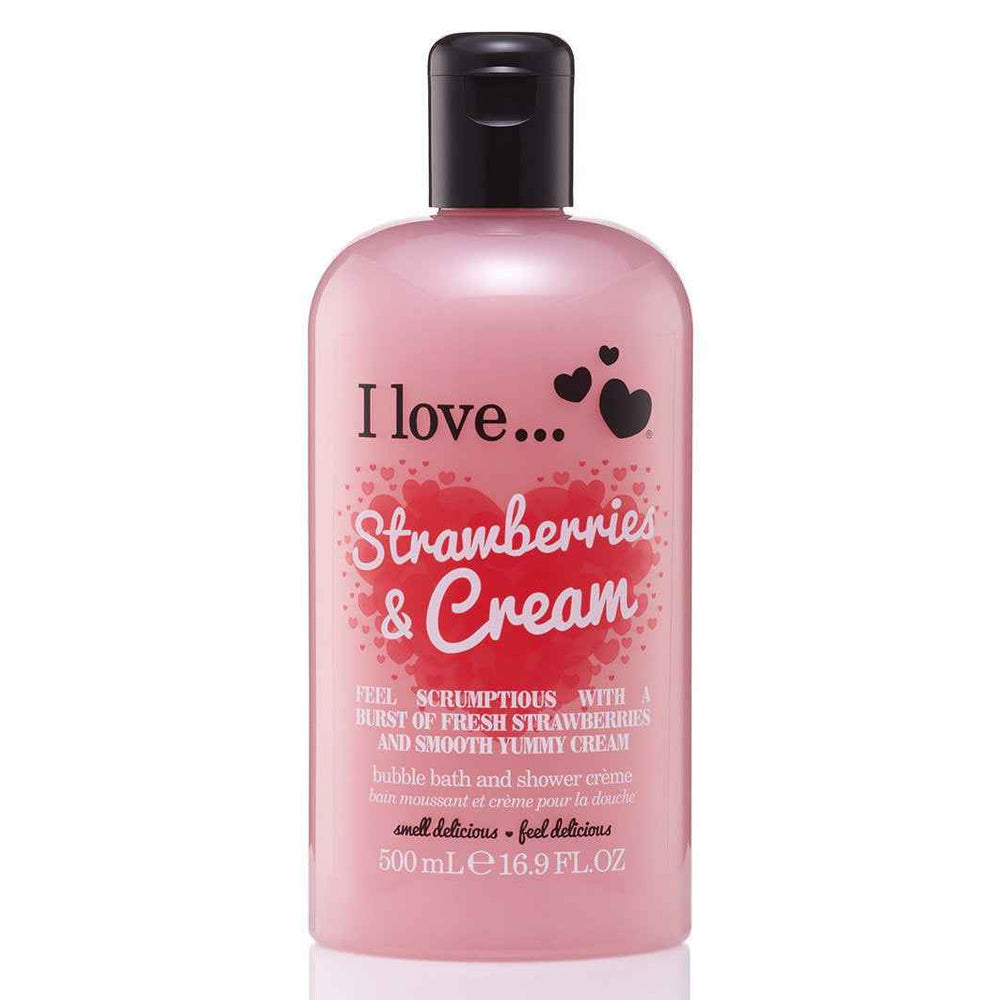 I Love Strawberries & Cream Hydrating – Shower Cream Unisex, 500 ml