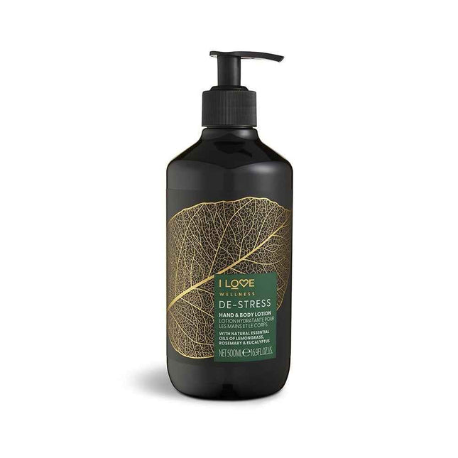 I Love Wellness De-Stress Vegan Moisturizing & Softening Rosemary Eucalyptus & Lemongrass – Lotion Unisex, For Hands & Body, 500 ml
