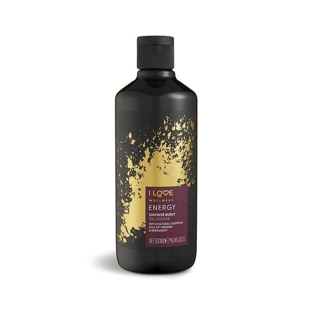 I Love Wellness Energy Vegan Orange & Bergamot Cleansing – Shower Gel Unisex, For All Skin Types, 500 ml