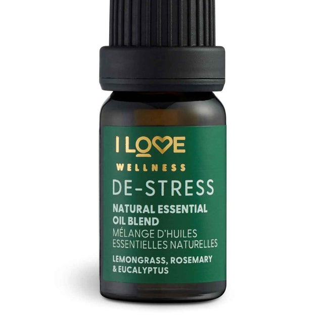 I Love Wellness De-Stress Lemongrass Rosemary Rucalyptus and Lavandin – Essential Oil Unisex, 10 ml