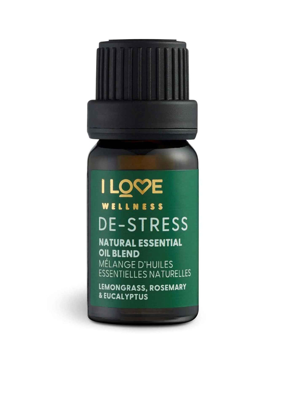 I Love Wellness De-Stress Lemongrass Rosemary Rucalyptus and Lavandin – Essential Oil Unisex, 10 ml
