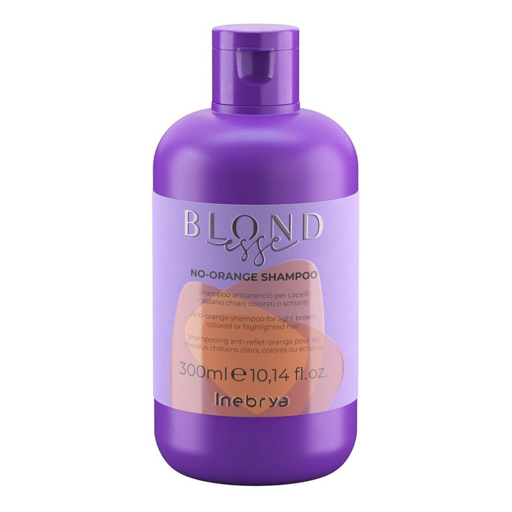 Inebrya Blondesse No-Orange – Hair Shampoo Unisex, Neutralizing Orange Tones, 300 ml