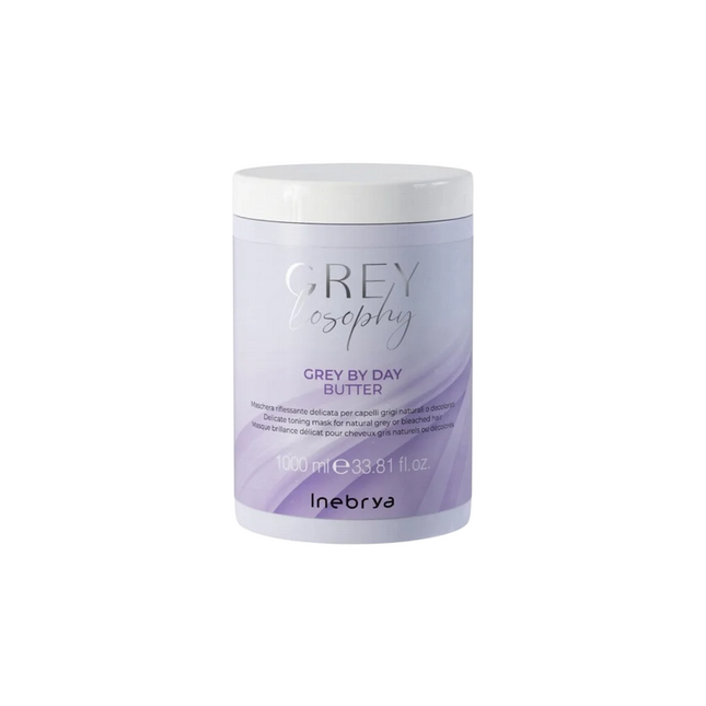 Inebrya Grey By Day – Hair Treatment Cream Mask for Women, For Neutralisation Of Yellow Tones, 1000 ml