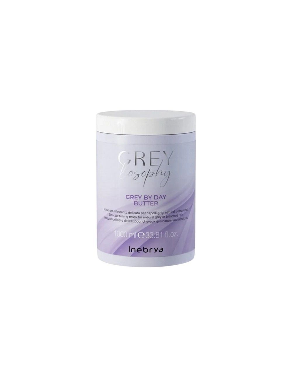 Inebrya Grey By Day – Hair Treatment Cream Mask for Women, For Neutralisation Of Yellow Tones, 1000 ml
