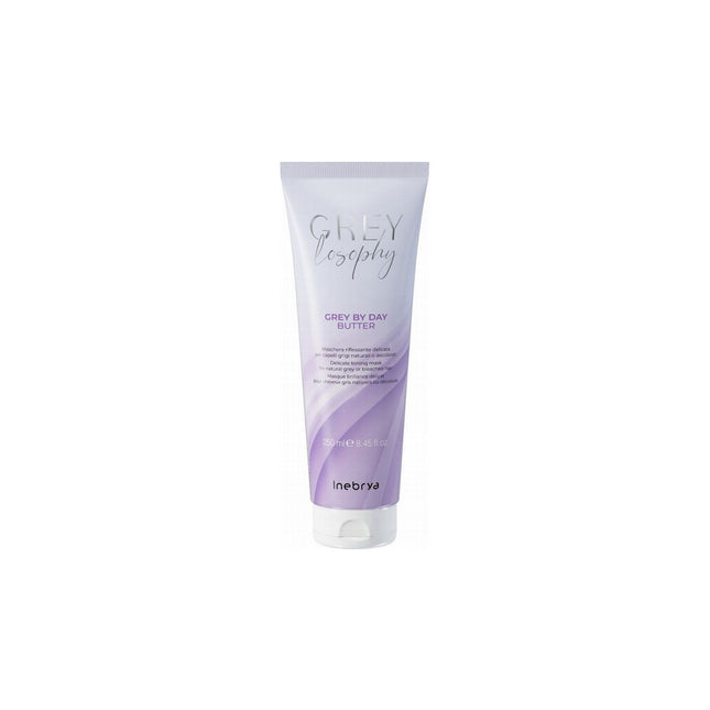 Inebrya Grey By Day Vegan – Hair Treatment Cream Mask for Women, For Neutralisation Of Yellow Tones, After Shampoo, 250 ml