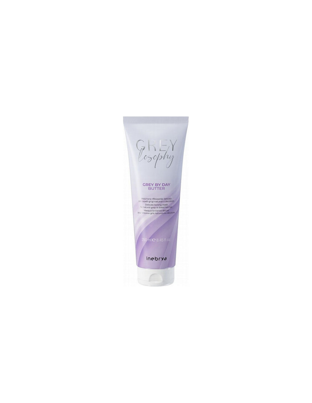 Inebrya Grey By Day Vegan – Hair Treatment Cream Mask for Women, For Neutralisation Of Yellow Tones, After Shampoo, 250 ml