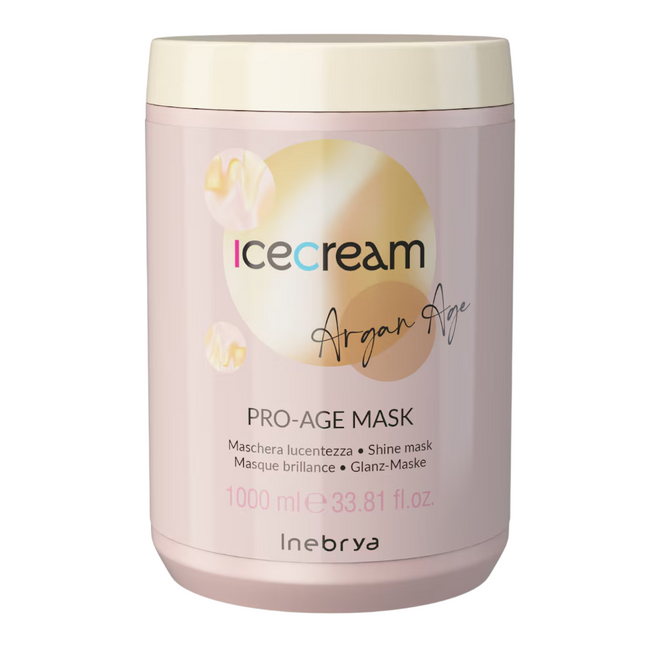 Inebrya Ice Cream Pro-Age Argan Oil – Hair Treatment Cream Mask for Women, Shining, 1000 ml