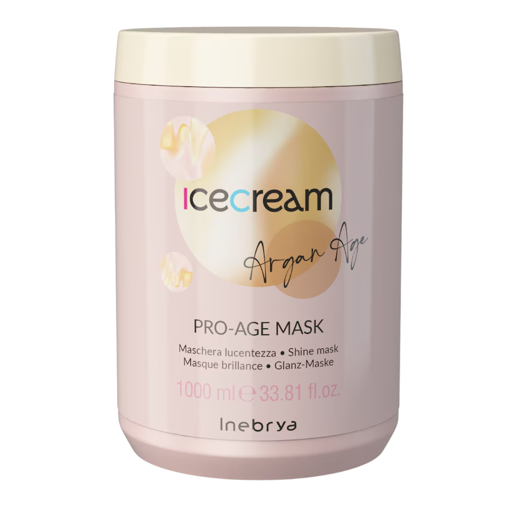 Inebrya Ice Cream Pro-Age Argan Oil – Hair Treatment Cream Mask for Women, Shining, 1000 ml