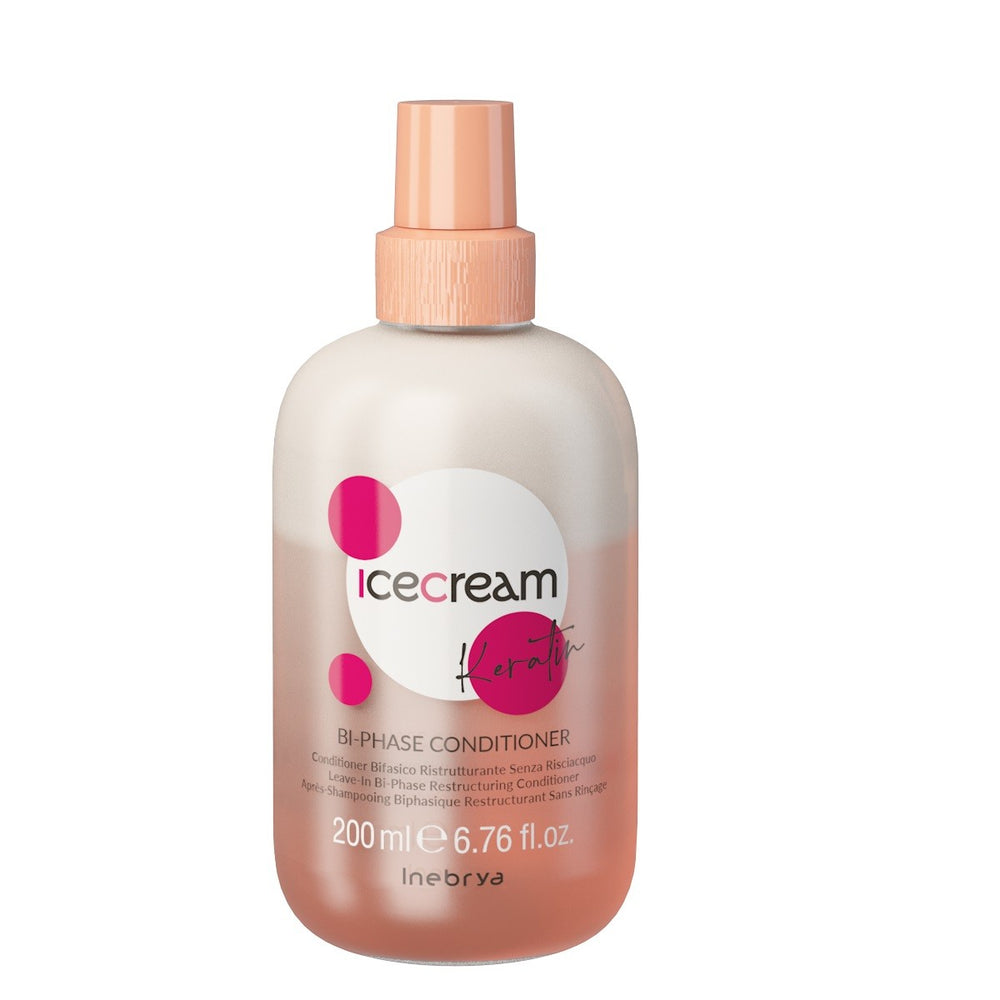 Inebrya Ice Cream Keratin – Hair Leave-In Conditioner for Women, Restructuring, 200 ml