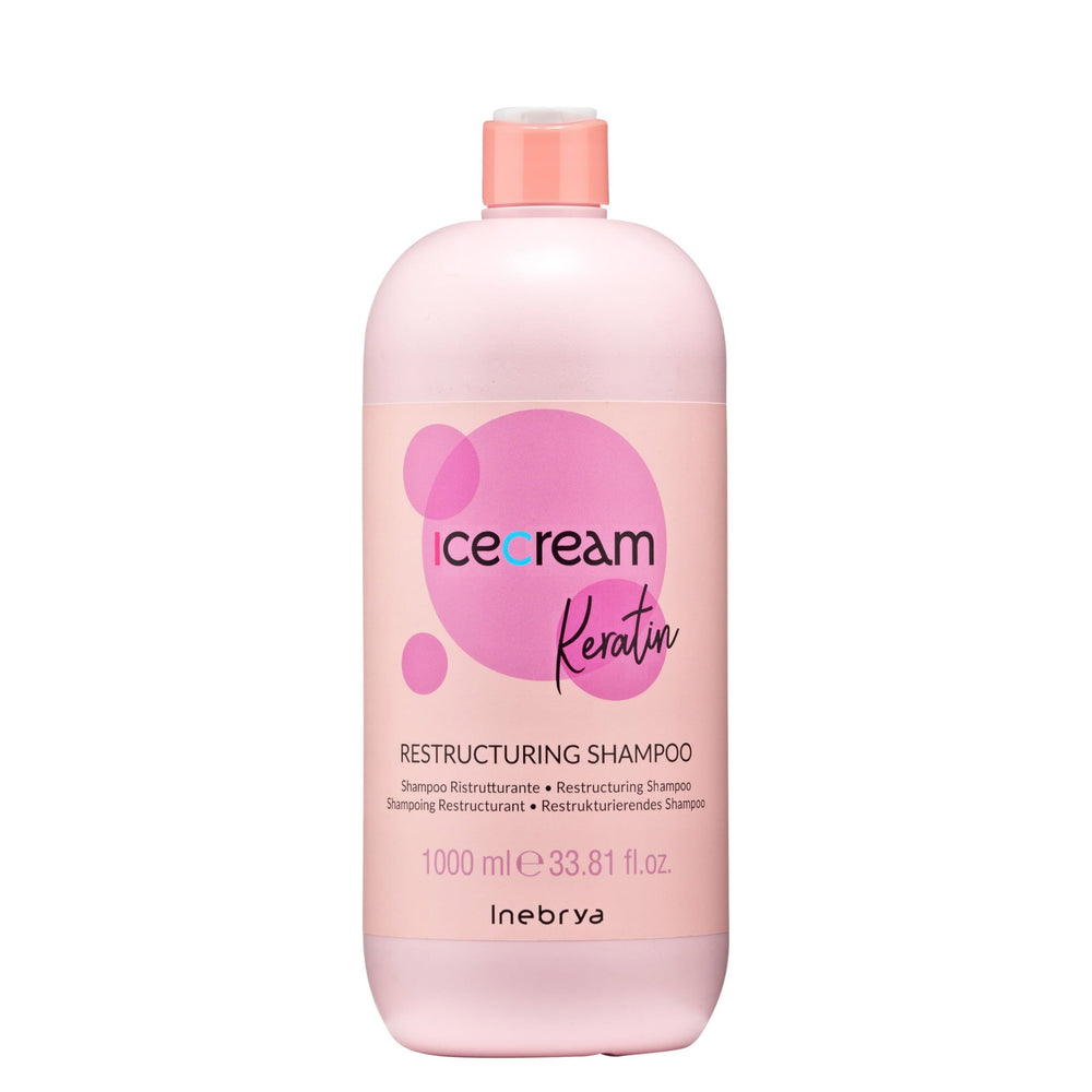 Inebrya Ice Cream Keratin – Hair Shampoo for Women, Restructuring, 1000 ml