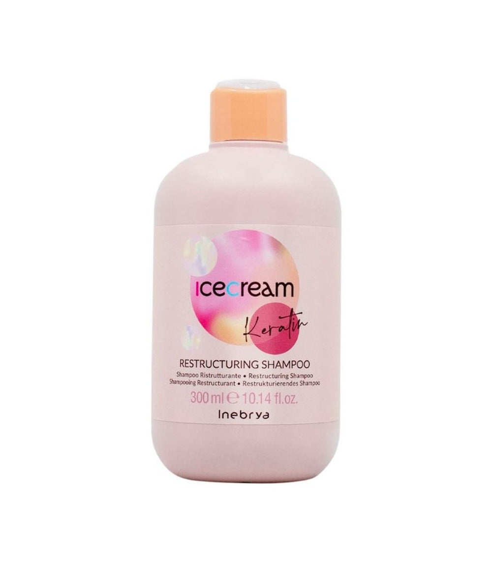 Inebrya Ice Cream Keratin – Hair Shampoo for Women, Smoothing, 300 ml