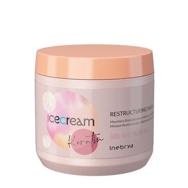 Inebrya Ice Cream Keratin – Hair Treatment Cream Mask for Women, Reparative, 500 ml