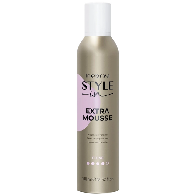 Inebrya Style-In – Hair Styling Mousse for Women, Fixing, Extra Strong Hold, 400 ml