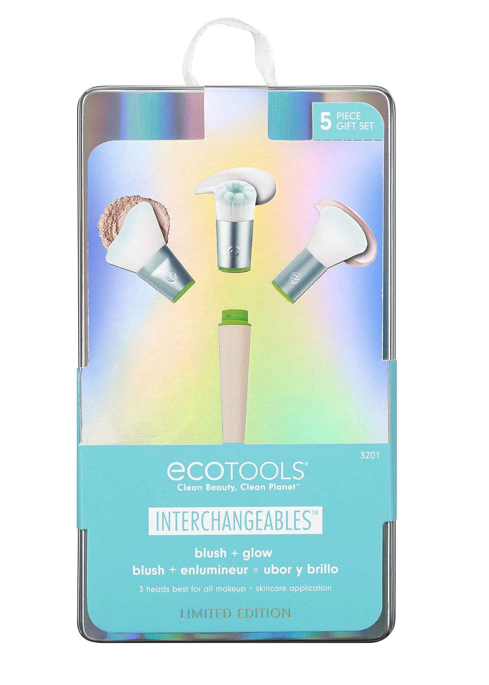 EcoTools Interchangeables Set EcoTools: Interchangeables – Foundation Brush + Interchangeables for Women, Blending, Blush Brush + Interchangeables, Angled Cut, Blush Brush