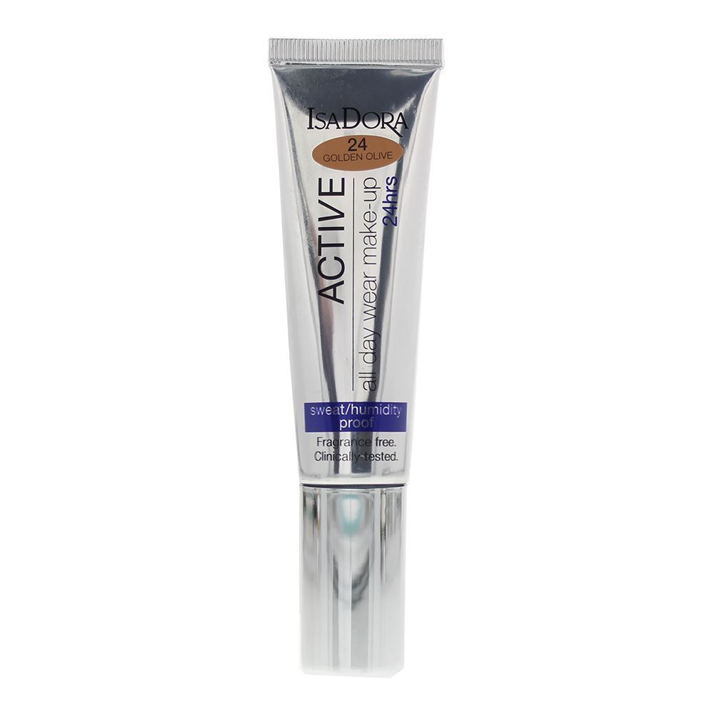 IsaDora 24 Hrs Active Natural – Liquid Foundation for Women, 24, Golden Olive, 35 ml